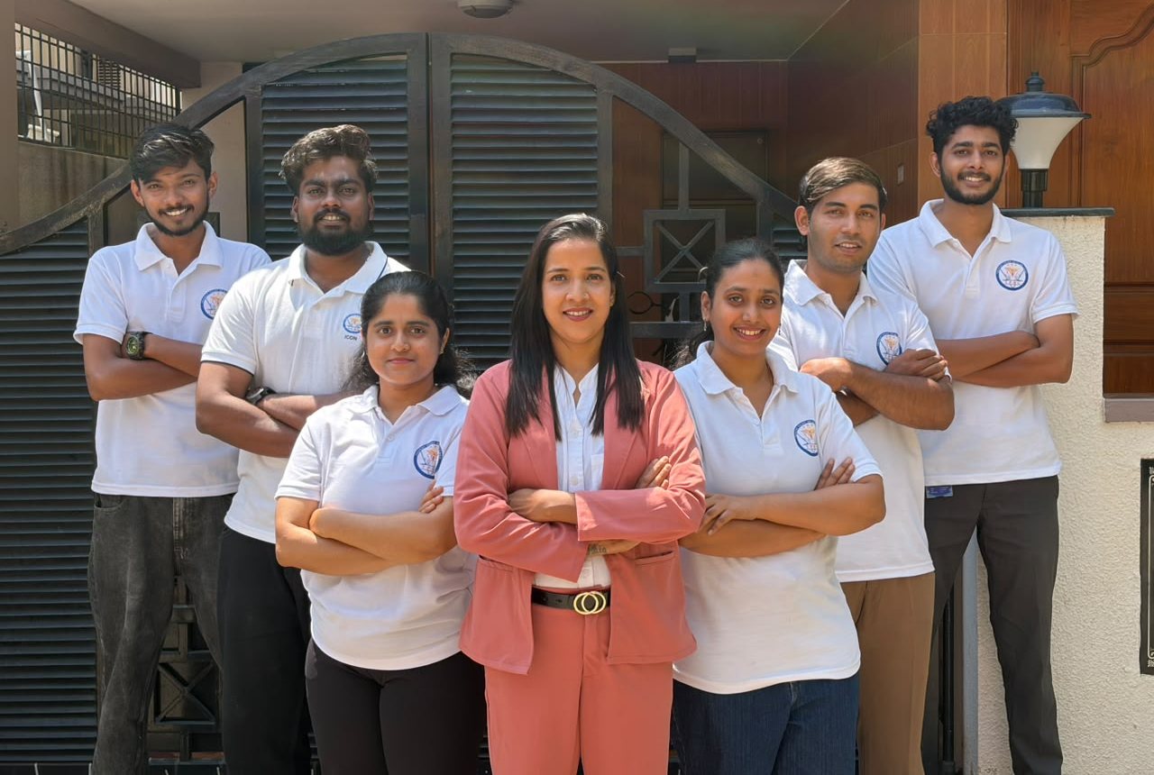 Dr. Rajasree K and the Trident Prime physiotherapy team outside the clinic